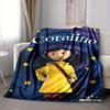 1Pc Coraline'S Magical Adventure Flannel Blanket, Soft And Comfortable, Casual Warm, Camping Travel, Christmas, Halloween Xmas Gift L1299