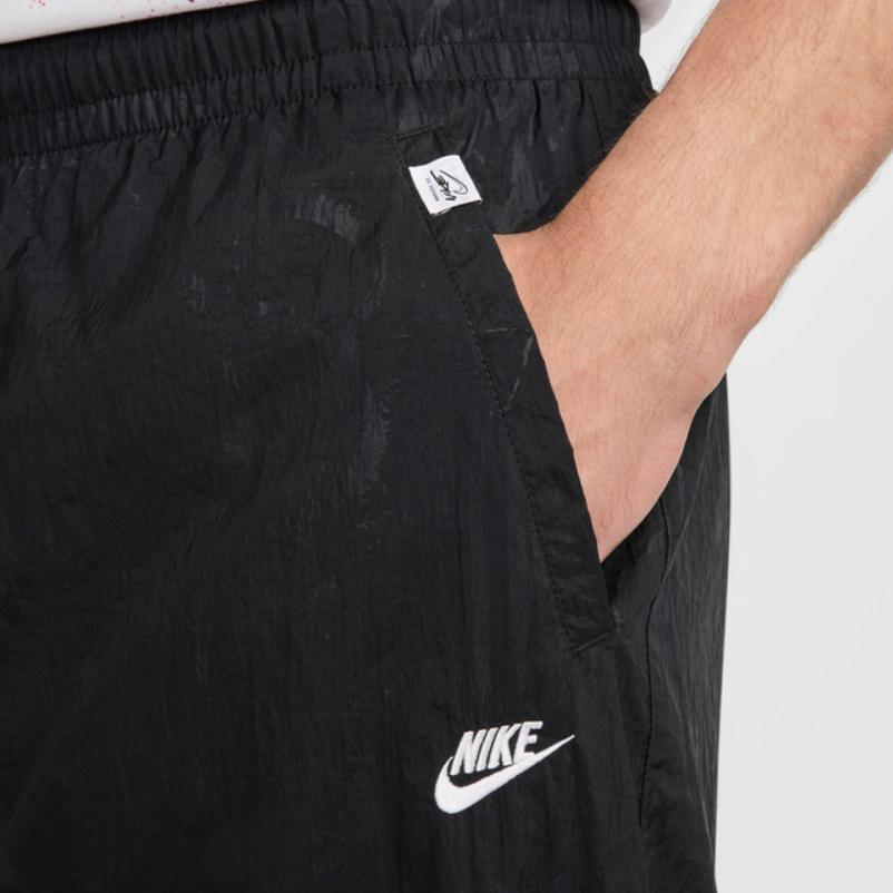 Nike Эластичная талия Манжеты Принт Вязаные Спортивные брюки Мужские брюки Черный HF7822-010