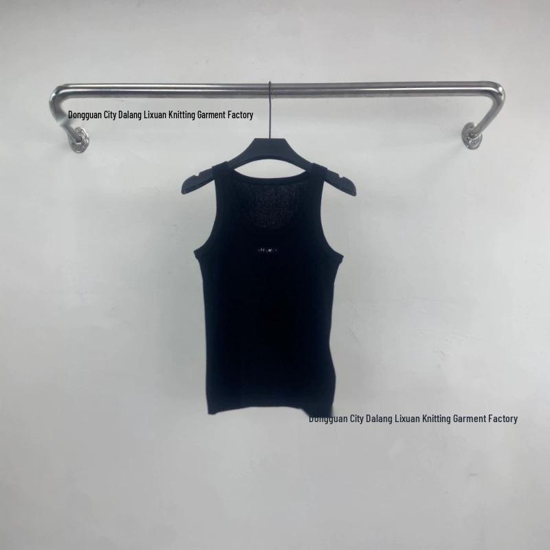 Miu Women's Embroidered Letter Vest - Summer 2026 Slim Fit, Versatile, Trendy Jacquard Innerwear
