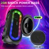 25 Вт Мощный Бас Светодиодная Подсветка Цветная Подсветка Bluetooth Динамик с 2 Микрофонами Портативный Стереозвук Беспроводной Сабвуфер Бумбокс Домашнее Караоке