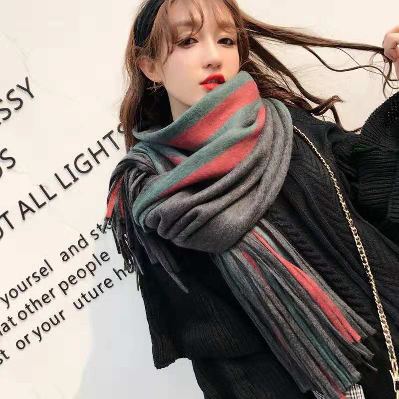 Women Plaid Scarves, Thickened Warm Scarves for Male and Female In Winter Warm Scarves