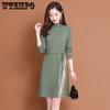 Knitted Dress for Women In Autumn and Winter Mid-length Sweater Dress Casual Long-sleeved Half Turtleneck Sweater