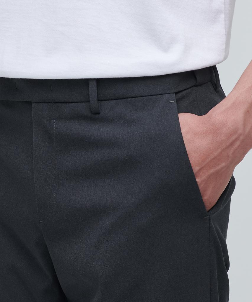 MUSINSA STANDARD Lightweight Tapered Hidden Elastic Waist Length Slacks [Gray]