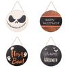 Charming Halloween Ghost Decoration Hanging Bat Wooden Sign For Party Decor