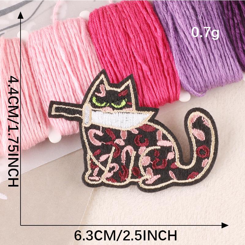 Нашивка с вышивкой «Мультяшный кот»: Значок аксессуара одежды