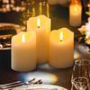 3-Pack Flameless LED Candle with Remote 3D Wick Real Wax Paraffin Candle Operated LED Candles Festive Christmas Decoration