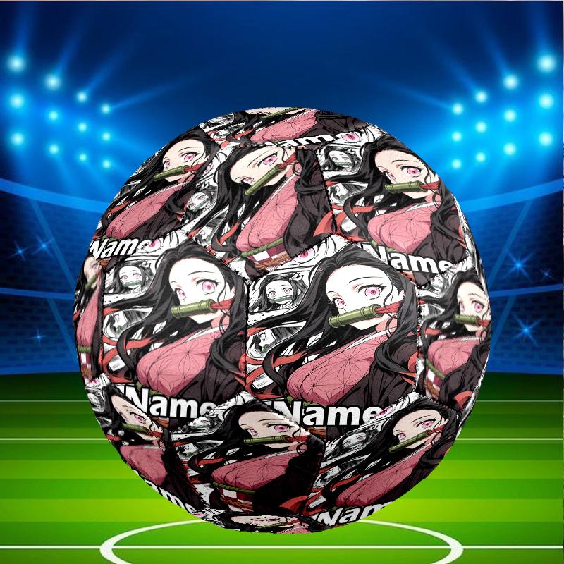 Custom Name Personalized Demon Slayer Print Size 5 Soccer Ball Training & Match Football, for Team, Kicking, Gift for Football