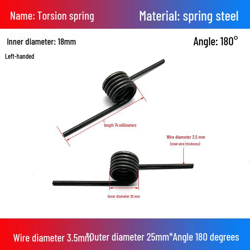 Torsion Spring Steel 0.3-3.0 for 90/180° Clip Trash Can