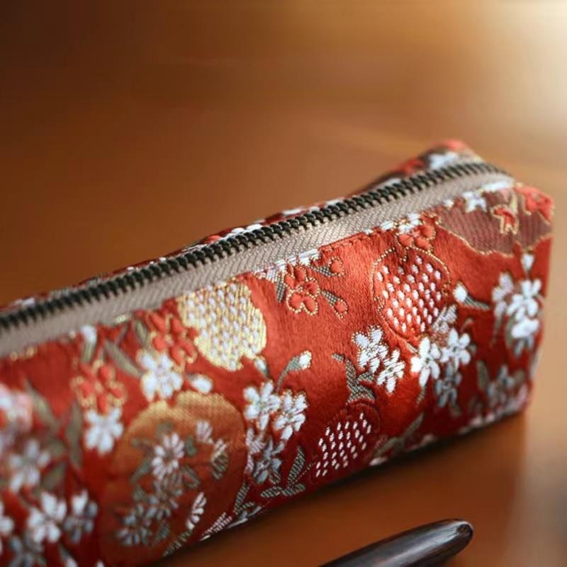 Китайский Ретро пенал винтажный цветочный кран-карандаш сумка креативная большая вместительная сумка для хранения канцелярских принадлежностей школьные принадлежности