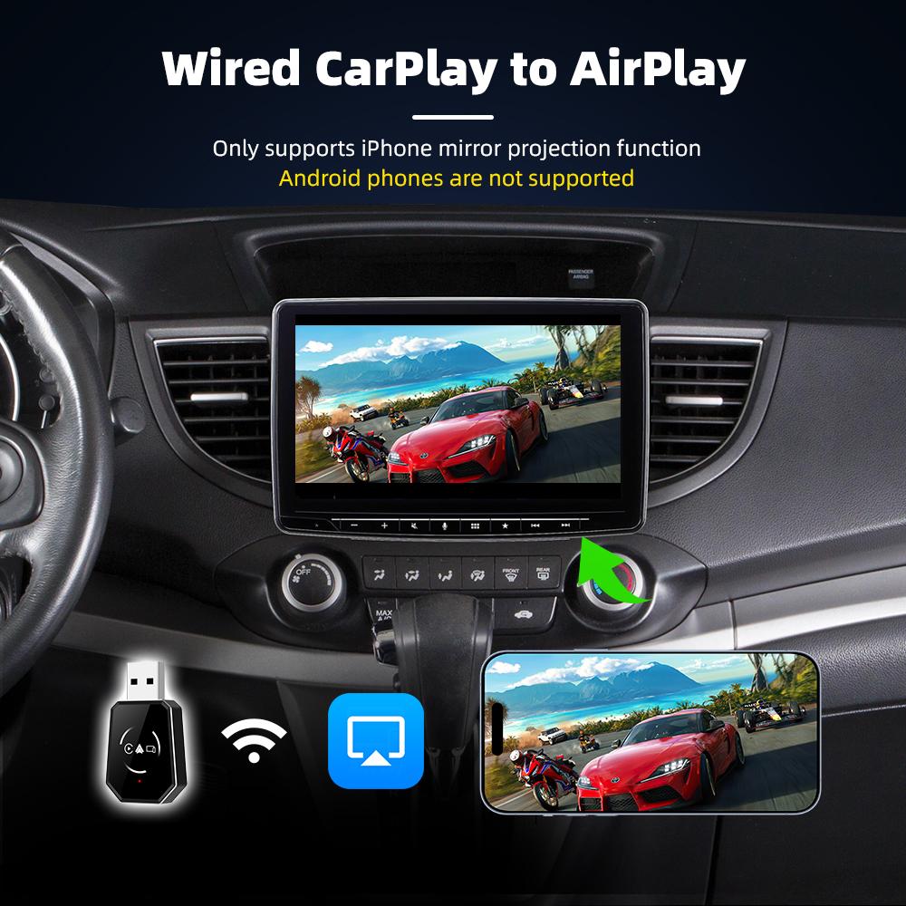 EKIY 3-в-1 Проводной CarPlay в Беспроводной CarPlay Адаптер Беспроводной Android Auto Донгл Airplay AI Умная Коробка Автомобильные Интеллектуальные Системы
