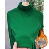 Black Slimming Double-Sided German Velvet Turtleneck Long Sleeve Base Shirt for Women