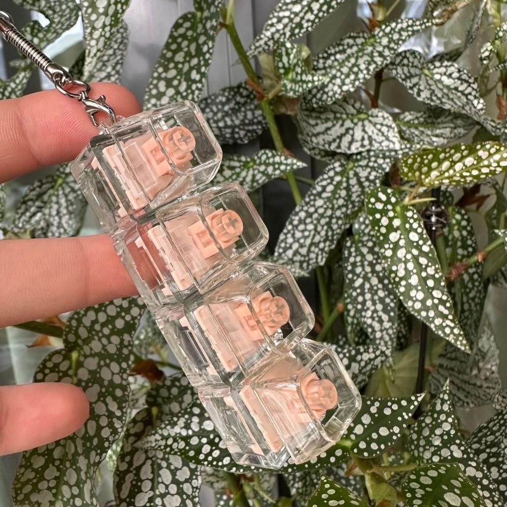 Расслабляющий DIY Брелок-клавиатура Fidget Брелок для ключей Кнопка Клавиша Колпачок клавиши Игрушка-кликалка со светом 4 Клавиши Зажимающая игрушка Взрослый