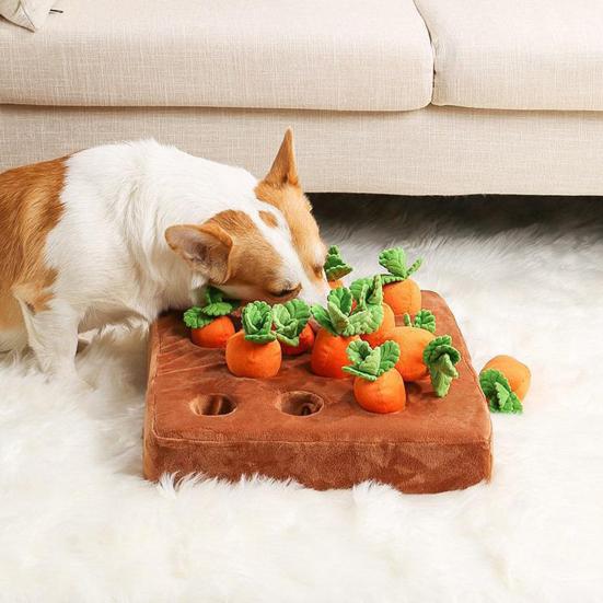 Игрушка для кошек «Морковная грядка» Интерактивная плюшевая игрушка «Морковная грядка» с 45759 пищалками