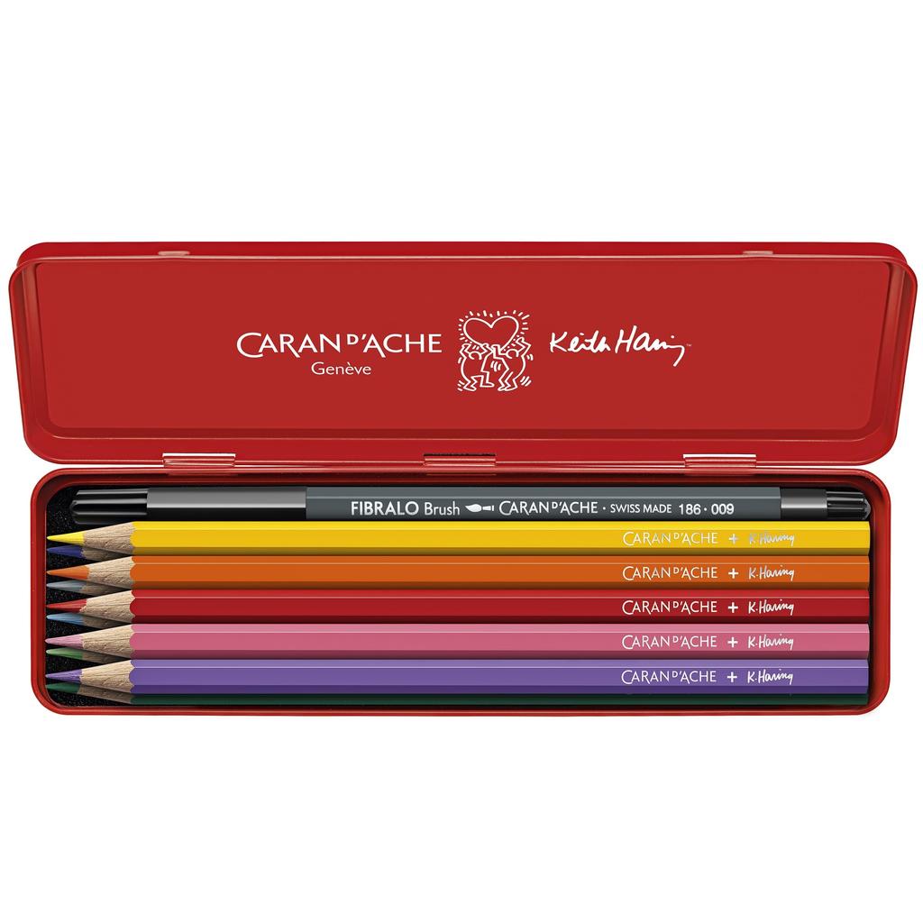 CARAN Keith Haring Color Set colored pencils 1 Fibraro D'ACHE (10 water-soluble + Brush) CC1285-023