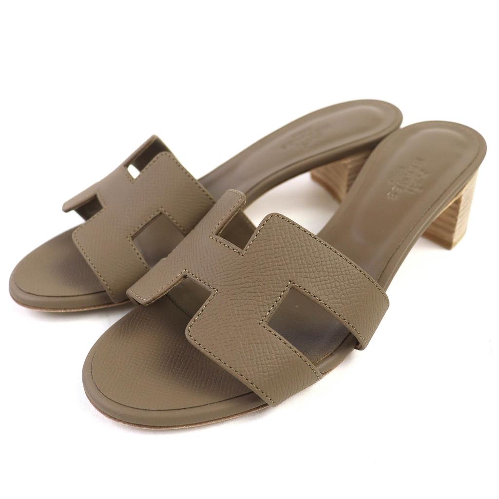 Great HERMES Mule Oazis sandals H logo leather leather Women 35 151215Z Used