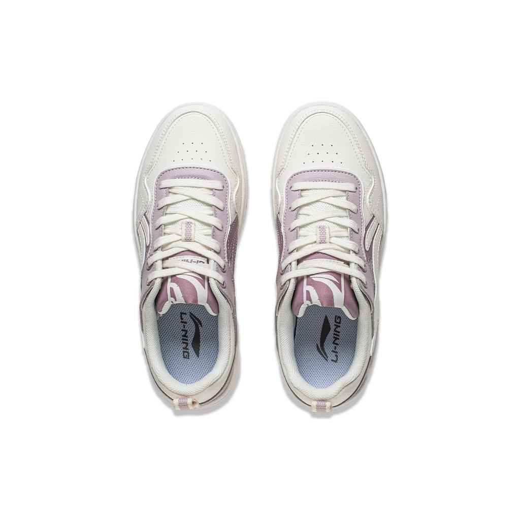 Li Ning Qingyun Trendy Comfortable Durable Non-Slip Low-Top Casual Shoes Women Sneakers White Purple AGCT298-3
