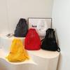 Sweet Korean Style Drawstring Backpack Hollow Portable Nylon Backpack Shoulder Bag Solid Color Mesh Beach Bag Outdoor