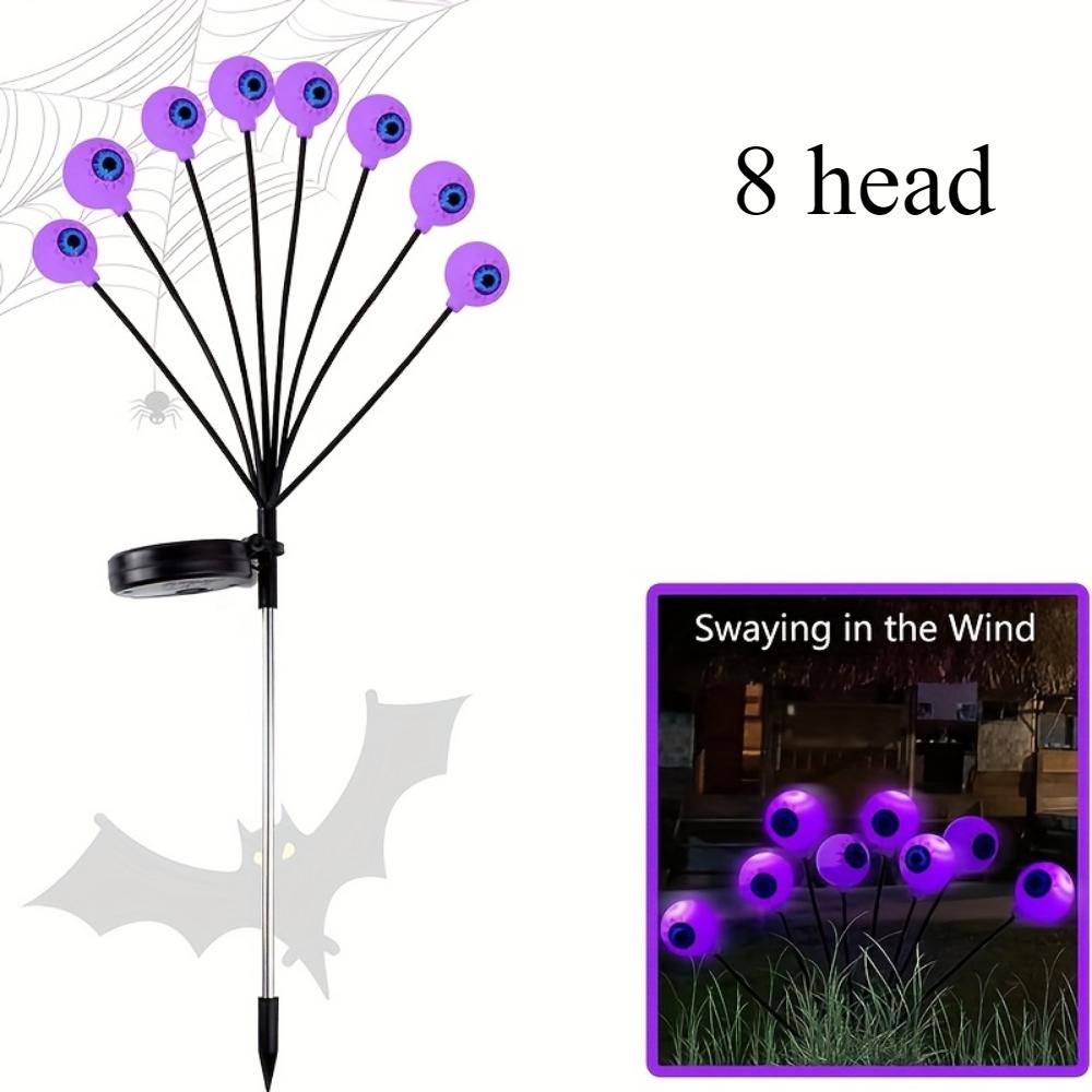 Ужасающий глазное яблоко Солнечный садовый светильник Хэллоуин Украшение Уличные качающиеся светлячки, Призрачные огни Солнечные для газона, террасы, украшения для вечеринки