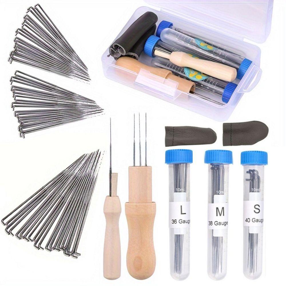 34Pcs/Set Creative Felting Needles with Bottle Felting Starter Kit Fabric Materials Accessories