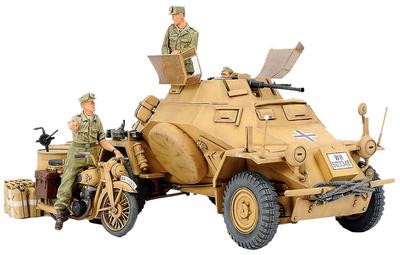 Tamiya 1/35 Военная миниатюра Серия Нет. 286 Немецкий армейский четырёхосный бронеавтомобиль-разведчик Sd.Kfz.222 Североафриканский фронт Пластиковая модель 35286