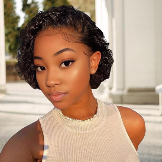 Женский короткий афро вьющийся парик, пушистые, естественно выглядящие, высокотемпературное волокно, термостойкие женские черные волнистые синтетические волосы