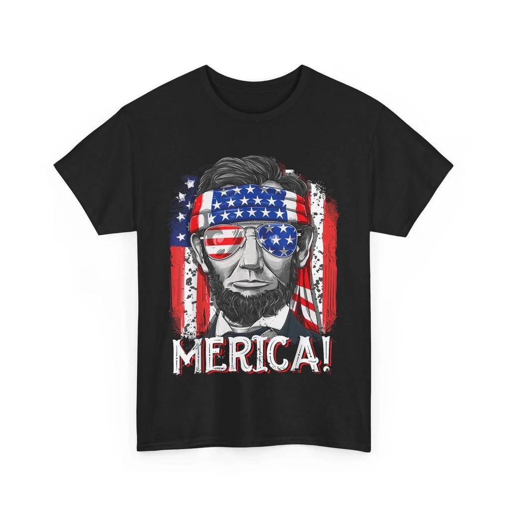 Мужская футболка с графическим принтом Lincoln Merica 4 июля Американский флаг