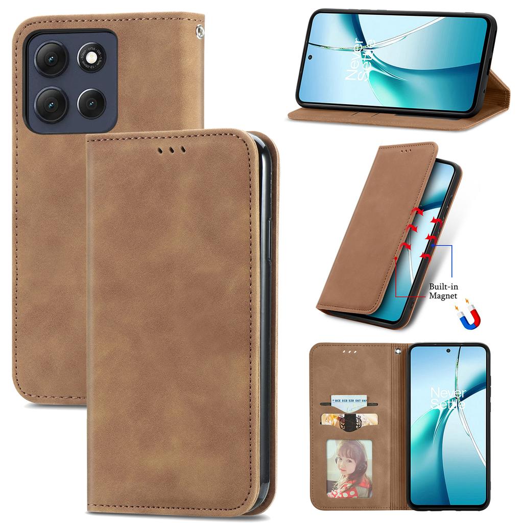 For Motorola Moto G86 5G Leather Case with Card Holder Magnetic Absorption Phone Cover