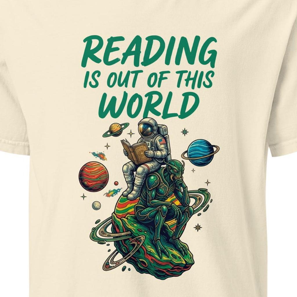 Reading Is Out of This World Shirt, Astronaut Reading T-Shirt, Book Lover Space Tee, Librarian Gift Shirt, Sci-Fi Reader Tee
