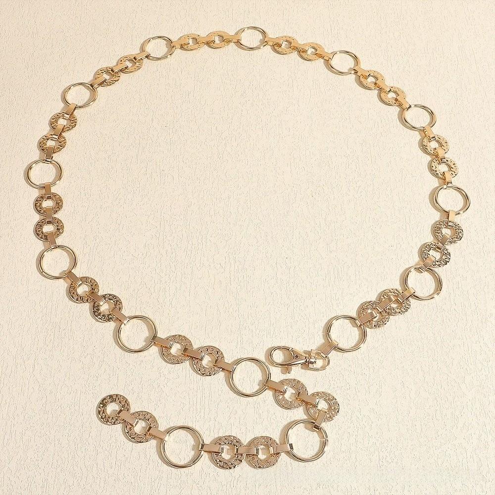 Metal Waist Chain Belt Adjustable Ladies Fashion Chain Fashion Body Link Belts  for Jeans Dress