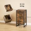 Bedroom Chest Of Drawers Industrial 3 Drawer Dresser Storage Drawers Unit With Metal Frame For Living Room Rustic Brown