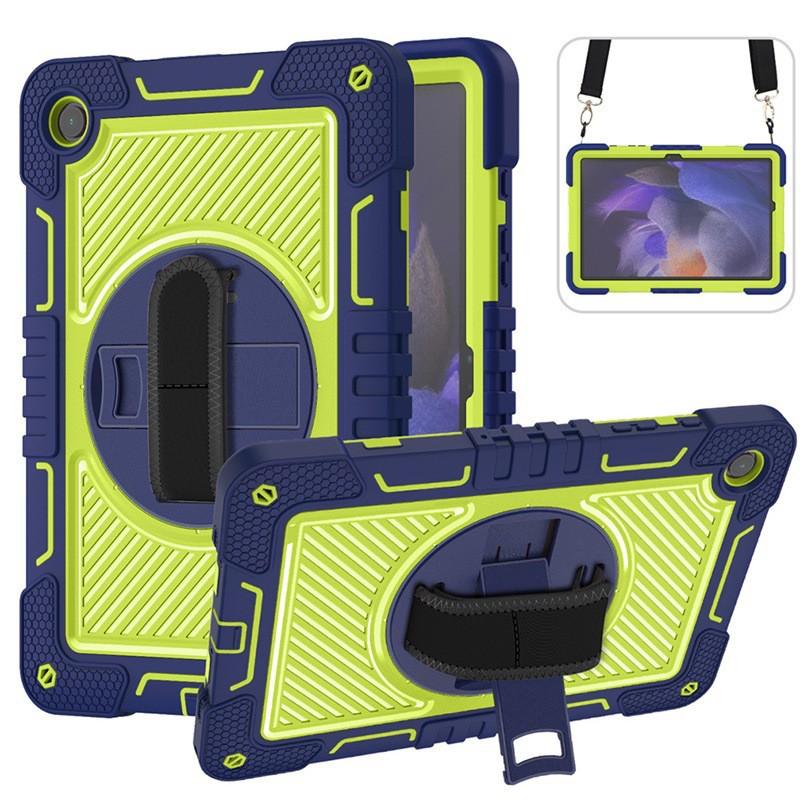 11 Inch Rotating Stand Tablet Case A9 Plus Kids Shockproof Full Cover Protective Shell With Dual-Tone Design