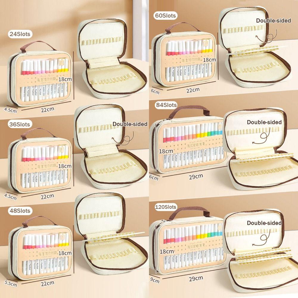 Zipper Closure Marker Pen Storage Bag Watercolor Pen Storage Bag  Art Supplies Storage