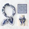 70*70cm Luxury Floral Square Scarf For Women Elegant Ladies Hijab Neckerchief Shawl Solid Soft Stain Silk Scarves For Travel