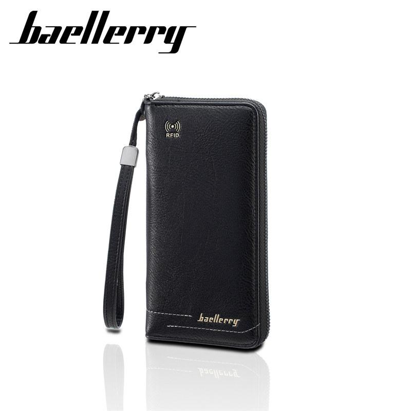 Baellerry Мужские Модные Длинные Кошельки Винтажный Дизайн Защита от RFID-кражи Держатель для ID-карт и Кредитных Карт Кошелек на Молнии для Монет