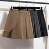 Plus Size Women's Tweed Shorts Autumn and Winter Pleated Skirt Half-body Skirt Trousers High Waist A-line Thin Boots Trousers Skirt
