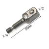 Chrome Vanadium Steel Socket Adapter Seth EX Shank to 1/4 "3/8" 1/2 "Extension Drill Bits Hex Bit Set Power Tools