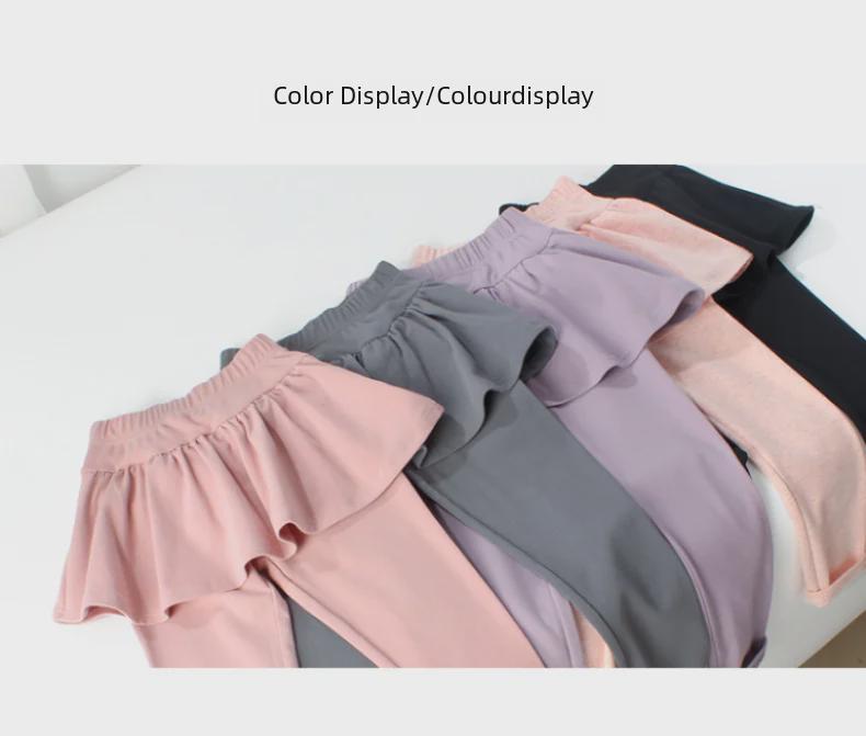 Весенние леггинсы в корейском стиле, однотонные юбки и брюки для девочек