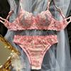 Осеннее новое французское цветочное вышитое перспективное многоцветное сексуальное женское сексуальное нижнее белье