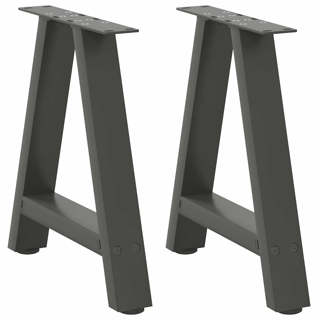 Vidaxl Nogi Do Stolika Kawowego, 2 Szt., Antracyt, 50X(42-43) Cm, Stal