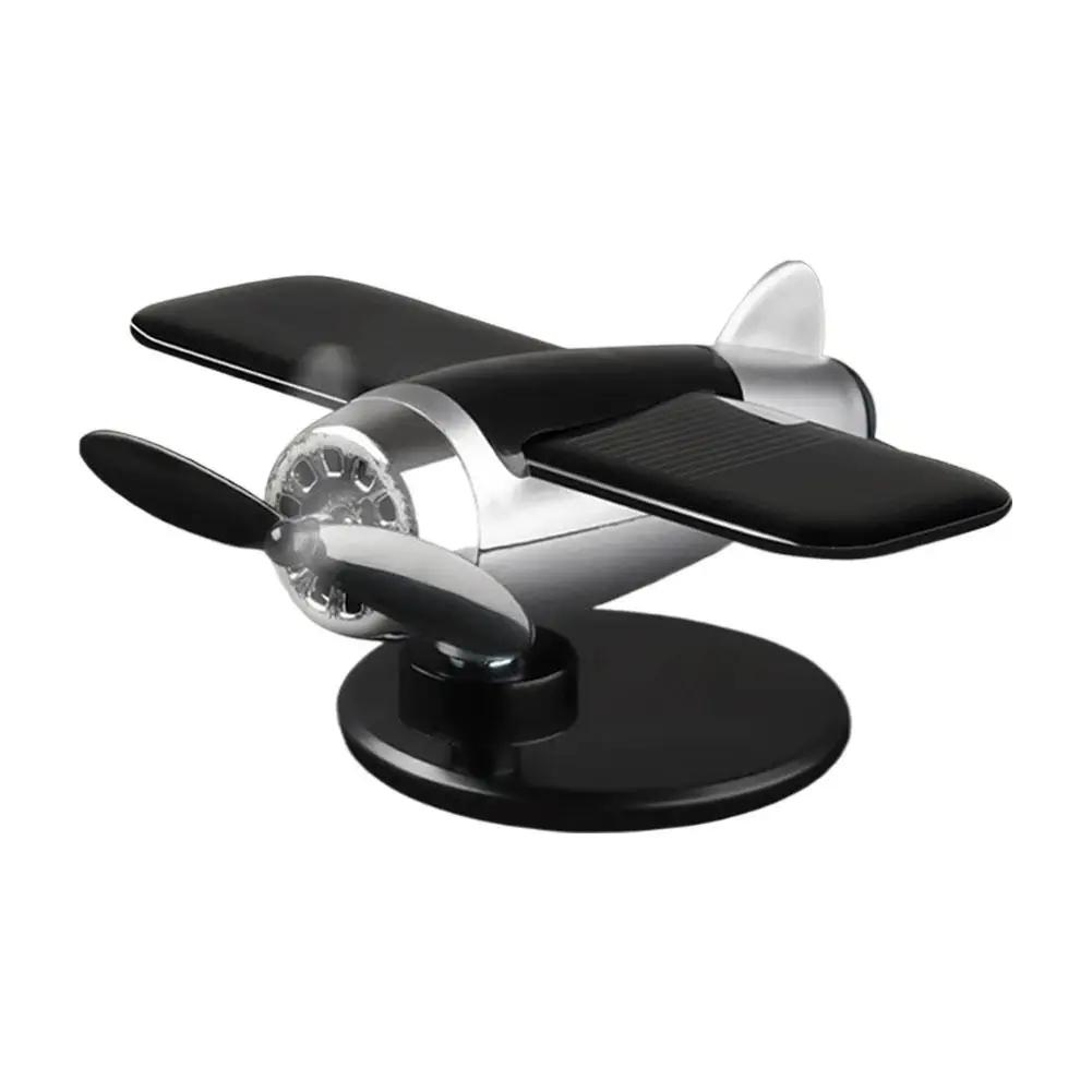Автомобильные солнечные украшения в виде самолета, вращающиеся на 360°, украшение в виде вертолетного пропеллера для центра автомобиля, вращающиеся украшения на солнечной батарее, автомобиль Co N7W9