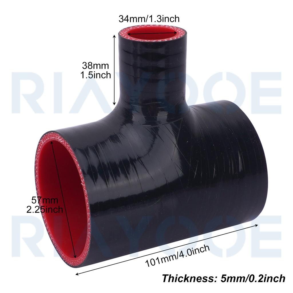 51 57 63 70 76 мм Т-образный силиконовый шланг для адаптера-соединителя Blow-Off Valve (BOV), впускного патрубка, турбокомпрессора, нагнетателя, наддувочной трубы, универсальный Т-образный патрубок