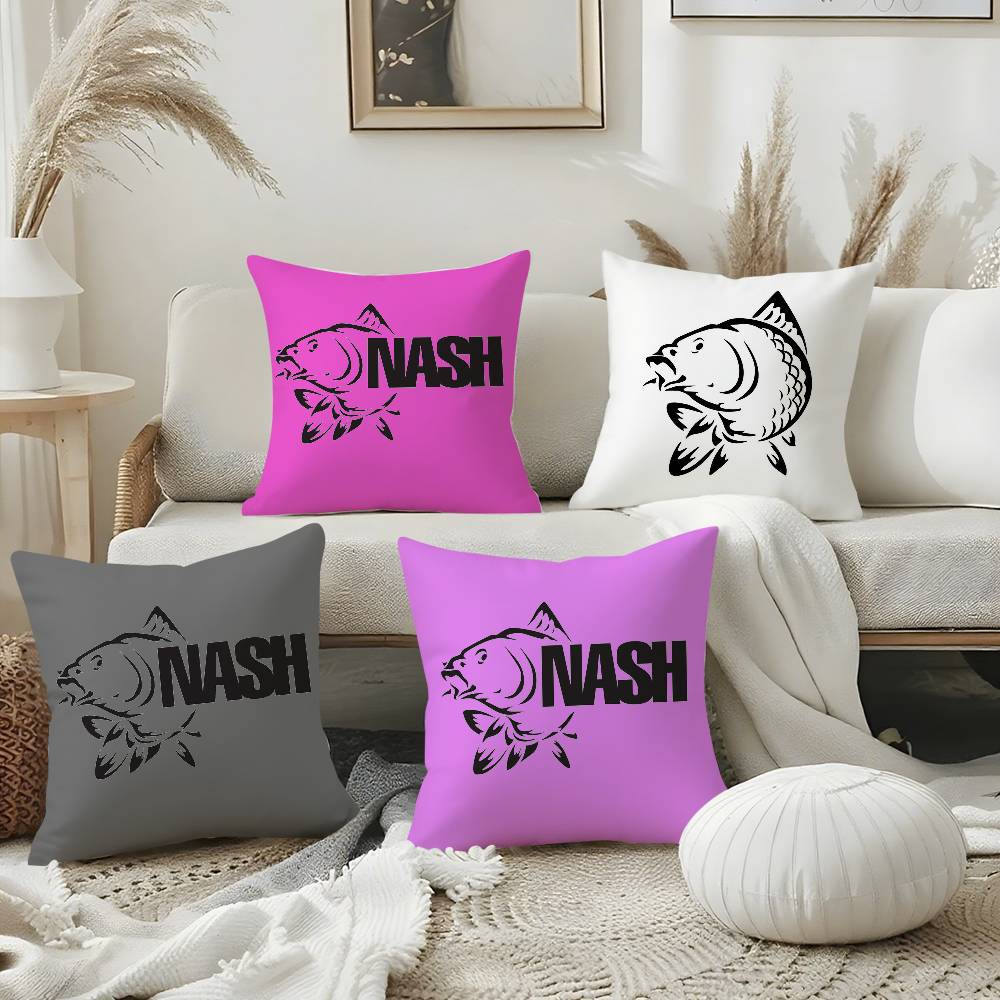 Наволочка N-Nash Fishing логотип Офисный Диван Кровать в общежитии Спинка Короткий Плюш Двусторонняя Печать Домашняя Подушка Чехол