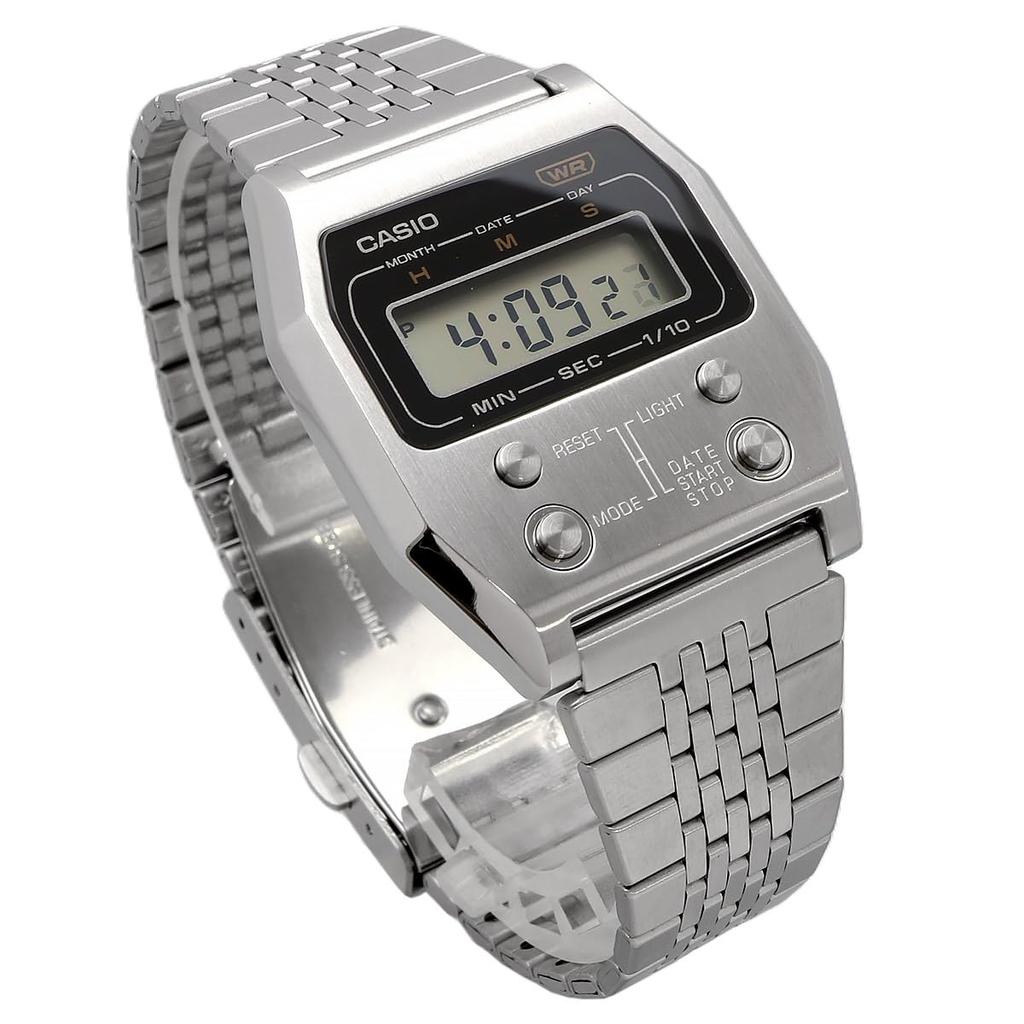 Casio Цифровые часы Vintage Series Reprint Design Unisex Silver Overseas Модель A1100D-1 [Товар]
