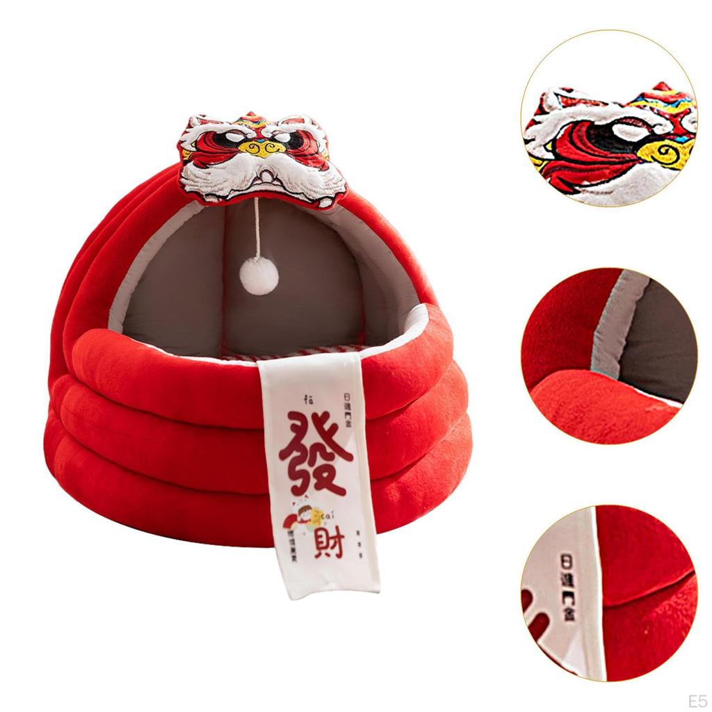 Cat Bed Sleeping Year Decoration Cute Sturdy Portable Kitten Warm Nest Small Pet Supplies