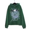 High-Quality Spider Web Foam Print Hoodie Loose Fit Streetwear Sweatshirt Young Men