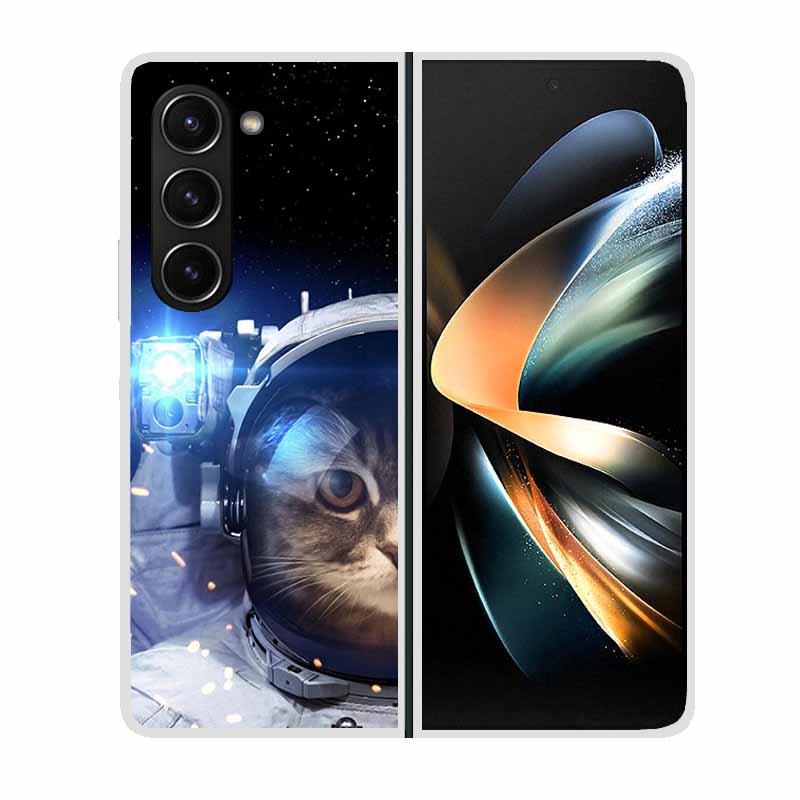 Для Samsung Galaxy Z Fold 2 3 4 5 Чехол для телефона Ударопрочный Жесткий Пластик Capa Милые Кошки Собаки Coque Защитный Прозрачный Прозрачный Capa