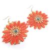 [J9447] - Golden Orange 'Vahiné' Designer Earrings