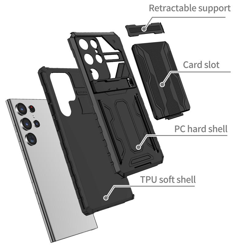 Для Samsung Galaxy S23 Plus S23 Ultra чехол противоударный KickStand телефон чехол для Galaxy S23Plus S23Ultra слот для карт задняя крышка