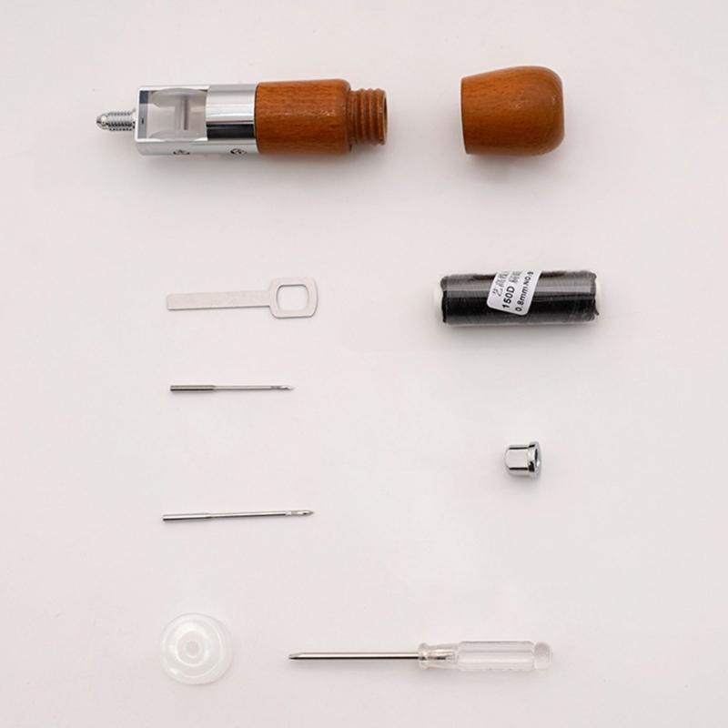Leather Sewing Awls Tool Quick Stitcher Tool Including Needle Tip, Sewing Thread & Screwdriver, for Leather Working