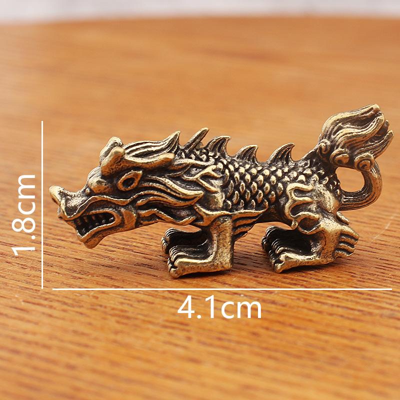 Nine Sons Of The Dragon - Vintage Solid Brass Accessories And Hanging Ornaments, Yazi And Taotie Desktop Decorations AndToys, Brass Crafts